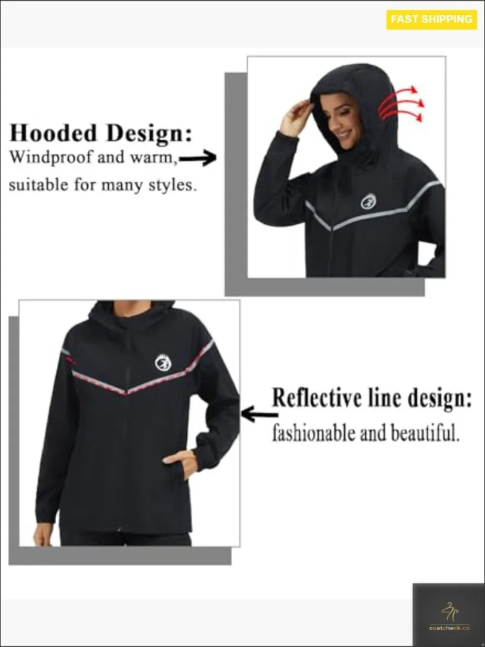 Lightweight Rain Jacket Waterproof Breathable Hooded Raincoat for Outdoor
